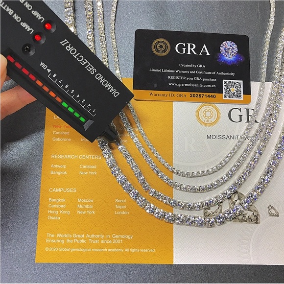 4mm Moissanite Tennis Chain 20 inch Necklace-VVS D-925 Sterling. Passes test. - Picture 14 of 14